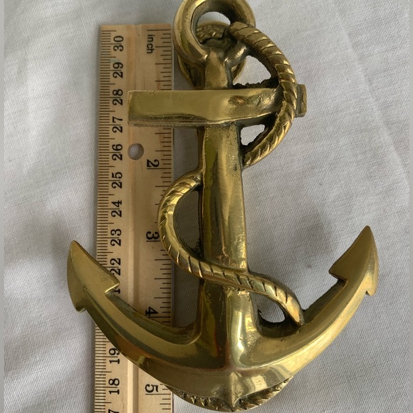 ✨SOLD✨ Brass Door Knocker Nautical Anchor with Screws - Picture 7 of 8